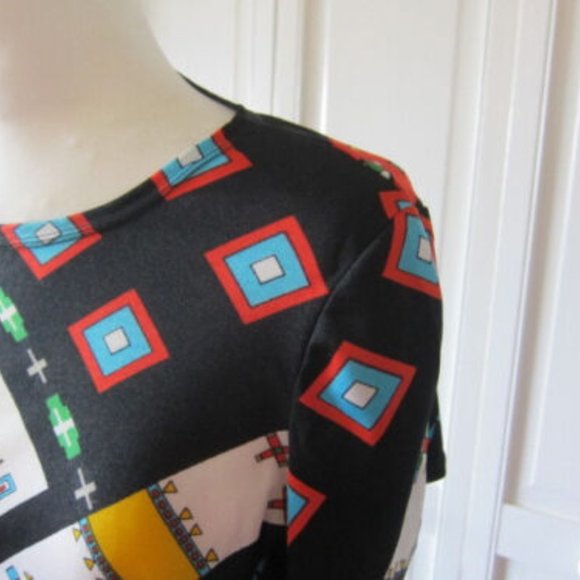 Vintage Oleg Cassini Native American Inspired Print Jersey Outfit - size 42 (10) - Picture 7 of 10